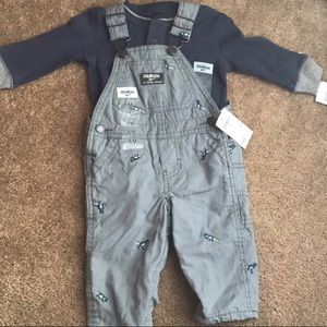 OshKosh Long Sleeve Shirt Overalls Set